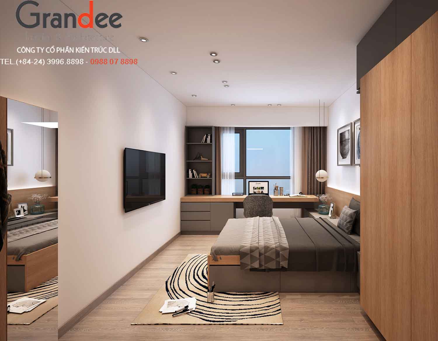 Thiết kế nội thất phòng ngủ master chung cư Dream Land Bonanza Duy Tân