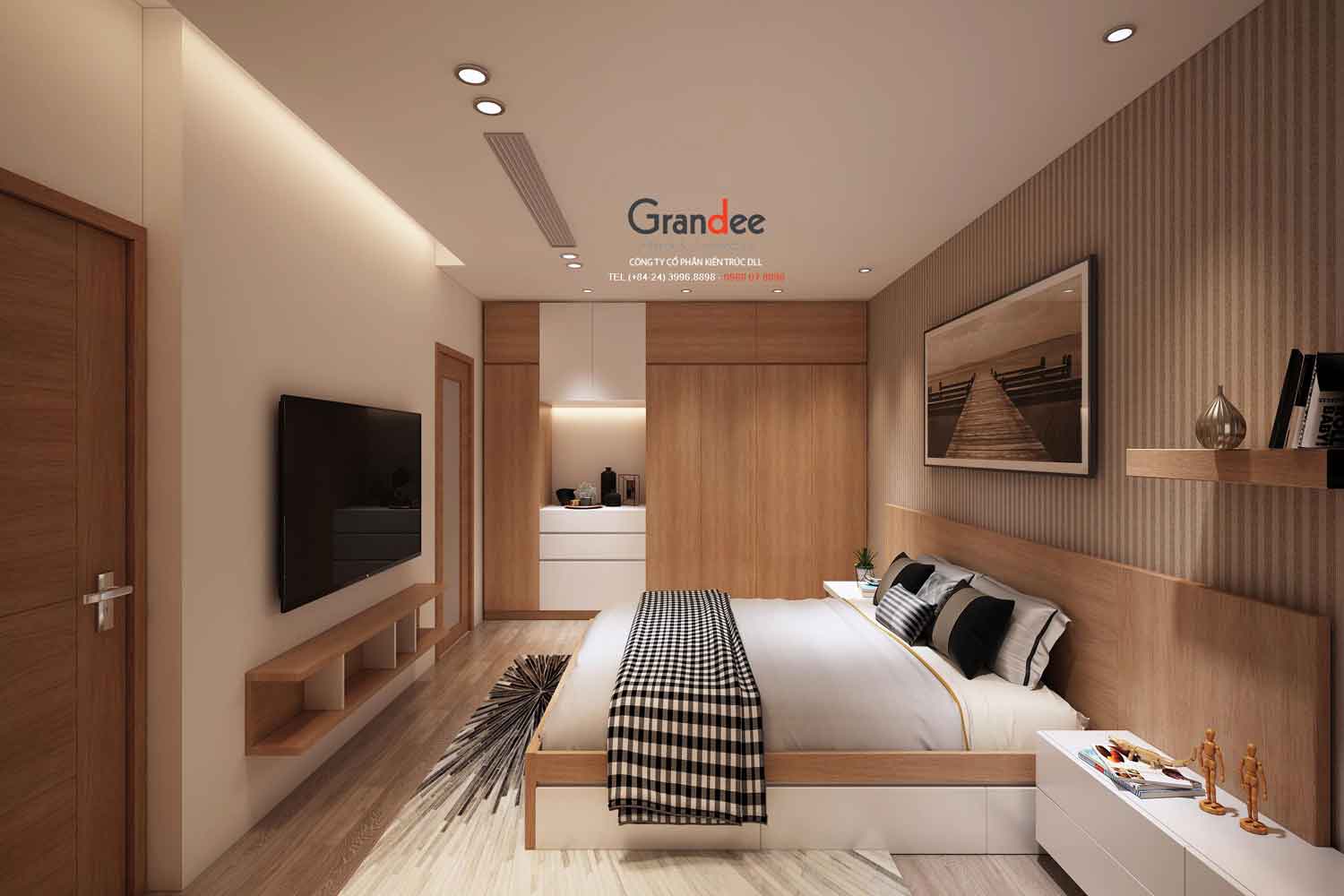 Thiết kế nội thất phòng ngủ con chung cư The Legacy Ngụy Như Kon Tum