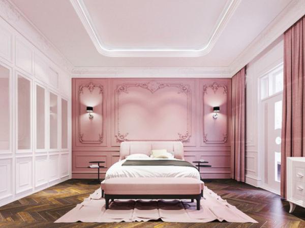 Mẫu phòng ngủ màu hồng được nhiều người ưa thích